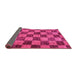 Sideview of Checkered Pink Modern Rug, abs134pnk