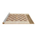 Sideview of Machine Washable Abstract Bronze Brown Rug, wshabs1350