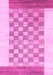 Machine Washable Checkered Pink Modern Rug, wshabs1350pnk