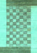 Checkered Turquoise Modern Rug, abs1350turq