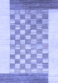 Checkered Blue Modern Rug, abs1350blu