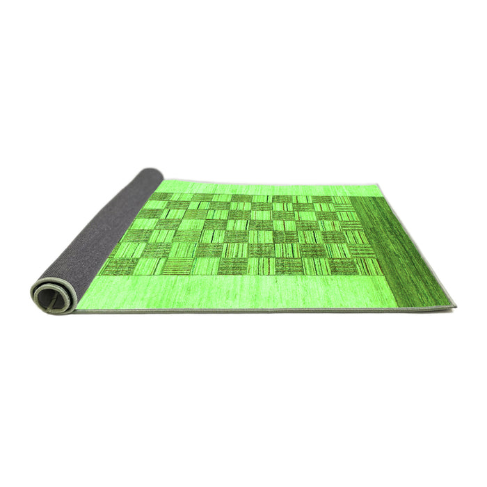 Sideview of Checkered Green Modern Rug, abs1350grn