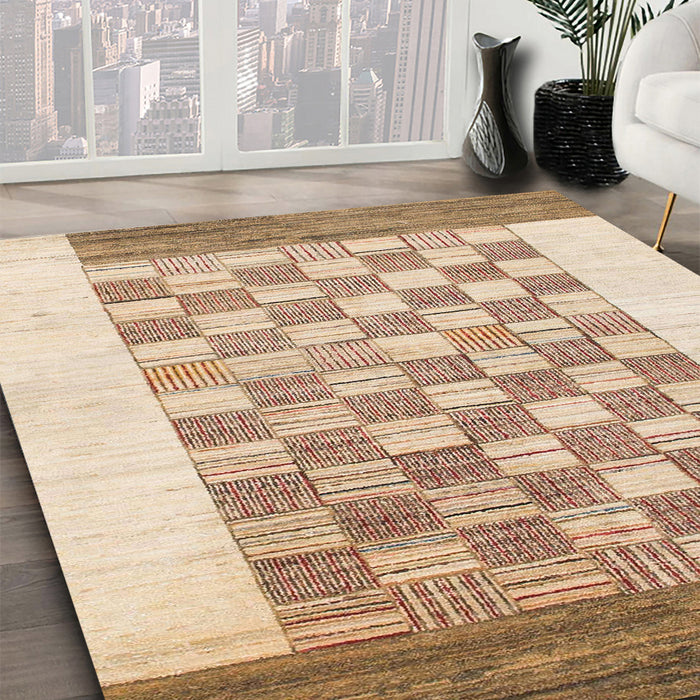 Machine Washable Abstract Bronze Brown Rug in a Family Room, wshabs1350