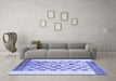 Machine Washable Checkered Blue Modern Rug in a Living Room, wshabs1350blu