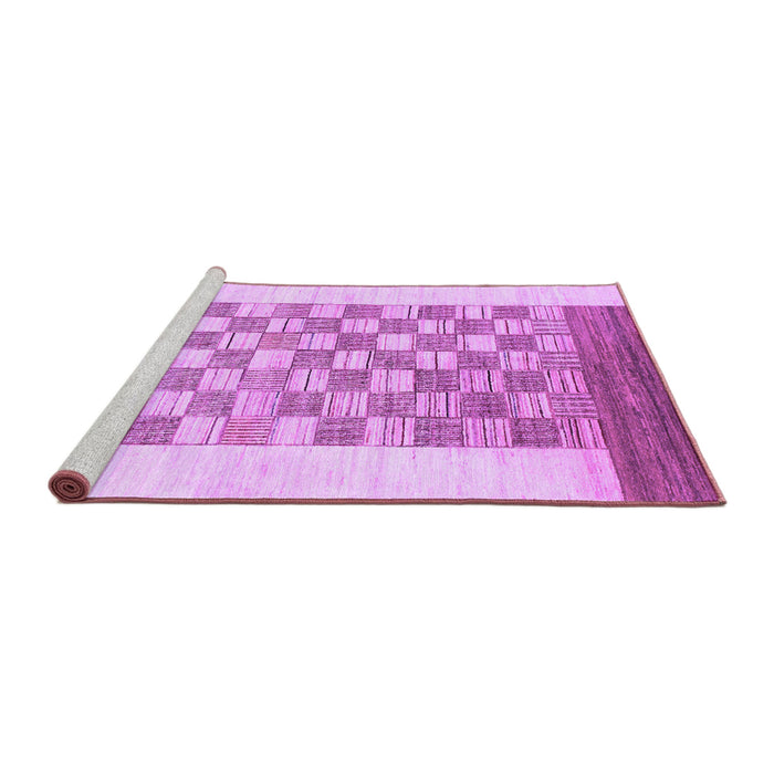 Sideview of Machine Washable Checkered Purple Modern Area Rugs, wshabs1350pur