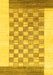 Machine Washable Checkered Yellow Modern Rug, wshabs1350yw