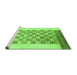 Sideview of Machine Washable Checkered Green Modern Area Rugs, wshabs1350grn