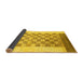 Sideview of Checkered Yellow Modern Rug, abs1350yw