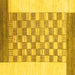 Square Checkered Yellow Modern Rug, abs1350yw