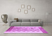 Machine Washable Checkered Purple Modern Area Rugs in a Living Room, wshabs1350pur