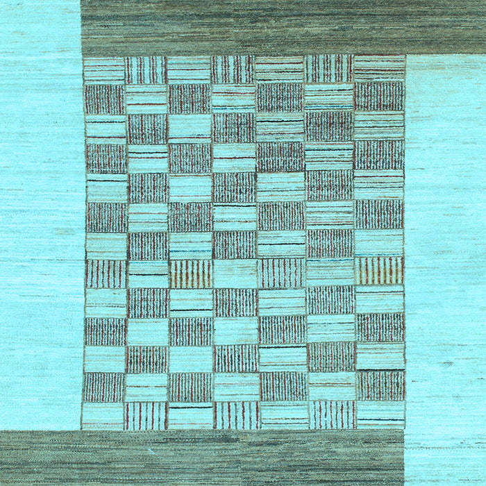 Square Checkered Light Blue Modern Rug, abs1350lblu