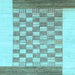 Square Checkered Light Blue Modern Rug, abs1350lblu