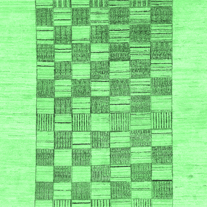 Machine Washable Checkered Emerald Green Modern Area Rugs, wshabs1350emgrn
