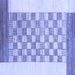 Square Machine Washable Checkered Blue Modern Rug, wshabs1350blu