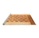 Sideview of Machine Washable Checkered Orange Modern Area Rugs, wshabs1350org