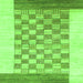 Square Checkered Green Modern Rug, abs1350grn