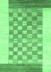 Checkered Emerald Green Modern Rug, abs1350emgrn