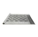 Sideview of Machine Washable Checkered Gray Modern Rug, wshabs1350gry