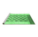 Sideview of Machine Washable Checkered Emerald Green Modern Area Rugs, wshabs1350emgrn