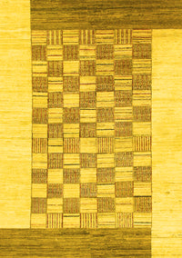 Checkered Yellow Modern Rug, abs1350yw