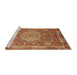 Sideview of Machine Washable Abstract Gold Rug, wshabs1351