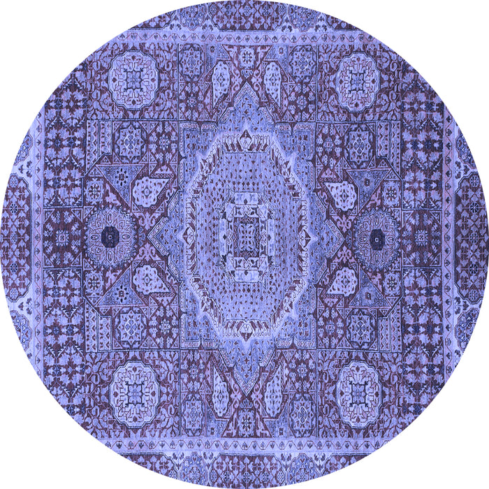 Round Machine Washable Abstract Blue Modern Rug, wshabs1351blu