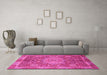 Machine Washable Abstract Pink Modern Rug in a Living Room, wshabs1351pnk