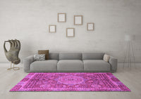 Machine Washable Abstract Purple Modern Rug, wshabs1351pur