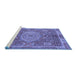 Sideview of Machine Washable Abstract Blue Modern Rug, wshabs1351blu