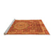 Sideview of Machine Washable Abstract Orange Modern Area Rugs, wshabs1351org