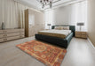 Machine Washable Abstract Gold Rug in a Bedroom, wshabs1351