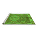 Sideview of Machine Washable Abstract Green Modern Area Rugs, wshabs1351grn