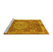 Sideview of Machine Washable Abstract Yellow Modern Rug, wshabs1351yw