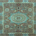 Square Abstract Light Blue Modern Rug, abs1351lblu