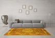 Machine Washable Abstract Yellow Modern Rug in a Living Room, wshabs1351yw