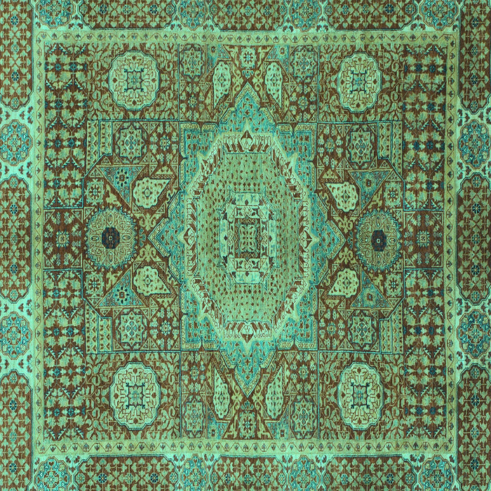 Square Machine Washable Abstract Turquoise Modern Area Rugs, wshabs1351turq