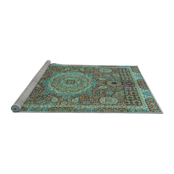 Sideview of Machine Washable Abstract Light Blue Modern Rug, wshabs1351lblu