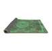 Sideview of Abstract Turquoise Modern Rug, abs1351turq