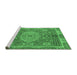 Sideview of Machine Washable Abstract Emerald Green Modern Area Rugs, wshabs1351emgrn