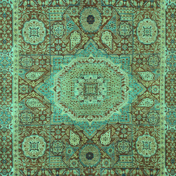Machine Washable Abstract Turquoise Modern Area Rugs, wshabs1351turq