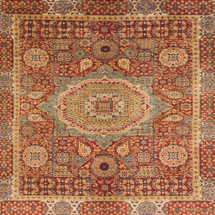 Square Abstract Gold Modern Rug, abs1351