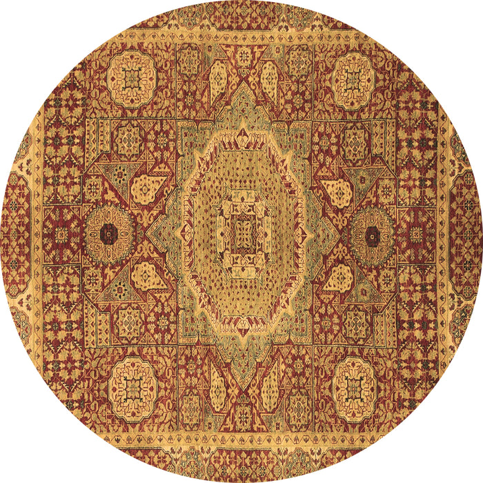 Round Abstract Brown Modern Rug, abs1351brn
