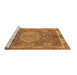 Sideview of Machine Washable Abstract Brown Modern Rug, wshabs1351brn