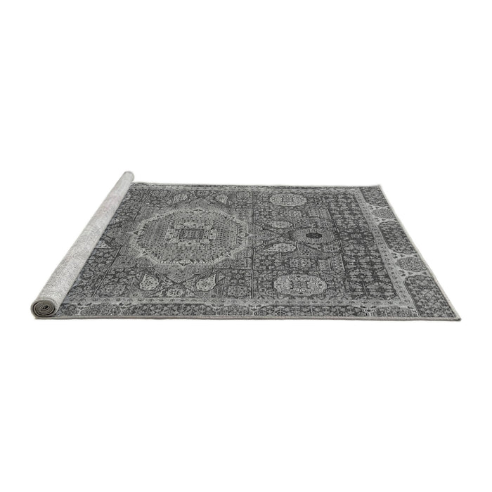 Sideview of Machine Washable Abstract Gray Modern Rug, wshabs1351gry