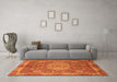 Machine Washable Abstract Orange Modern Area Rugs in a Living Room, wshabs1351org