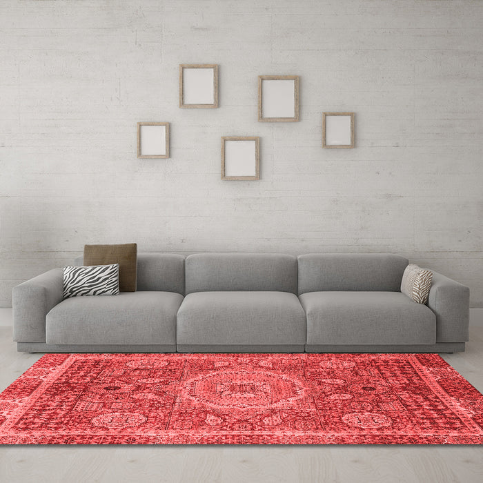 Modern Red Washable Rugs