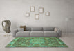 Machine Washable Abstract Turquoise Modern Area Rugs in a Living Room,, wshabs1351turq