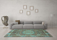 Machine Washable Abstract Light Blue Modern Rug, wshabs1351lblu