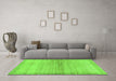 Machine Washable Abstract Green Modern Area Rugs in a Living Room,, wshabs1352grn