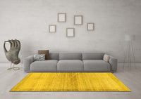 Machine Washable Abstract Yellow Modern Rug, wshabs1352yw